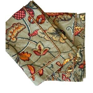 Custom Made Set 2 Pillow Shams Floral Standard 18" x 24" Jacobean Green Flanged